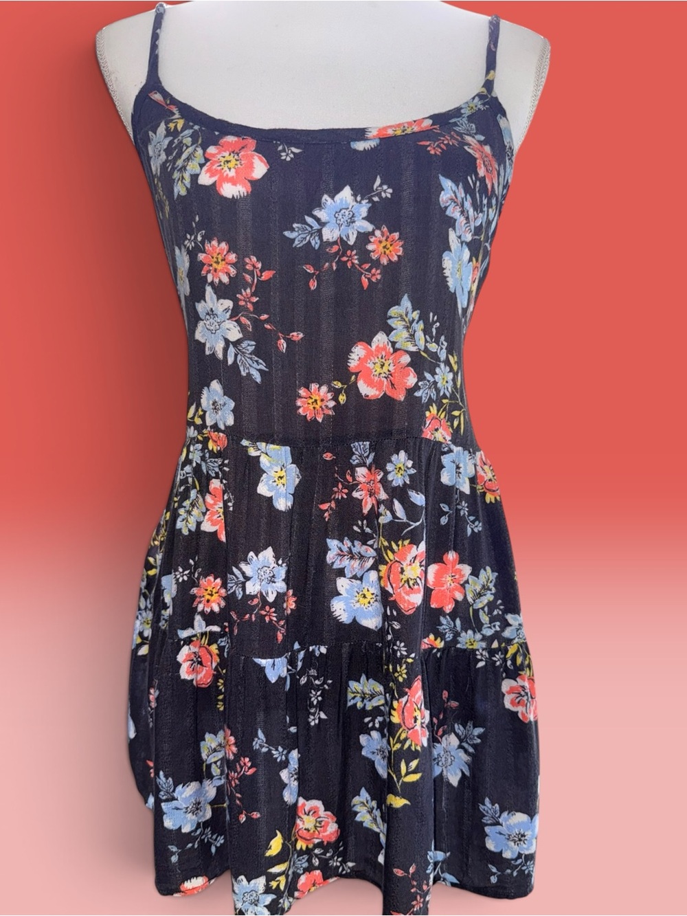 torrid Navy Floral Spaghetti Strap Camisole Tunic